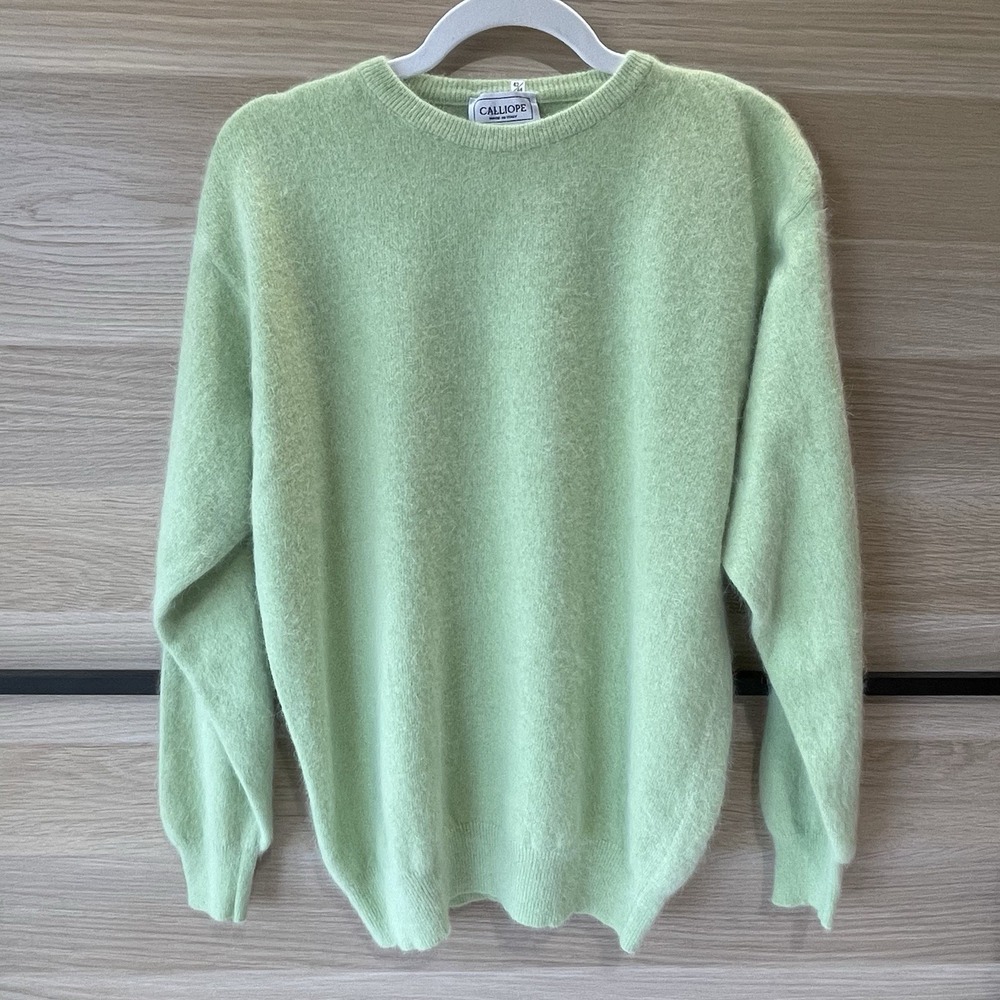 Vintage Calliope Women's L 42-44 Wool Blend Crew Neck Sweater Made In Italy